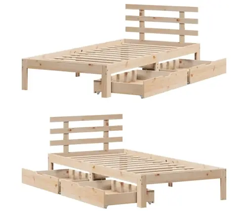 Sahtlitega Voodiraam, Ilma Madratsita, 75X190 Cm