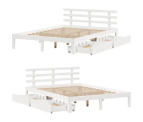 Sahtlitega Voodiraam, Ilma Madratsita, Valge, 120X190 Cm