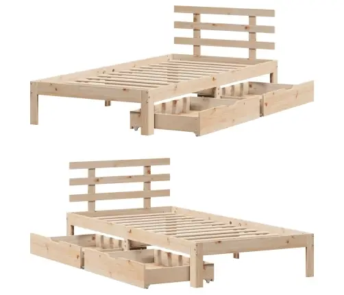 Gultas Rāmis Ar Atvilktnēm, Bez Matrača, 90X200 Cm Vidaxl