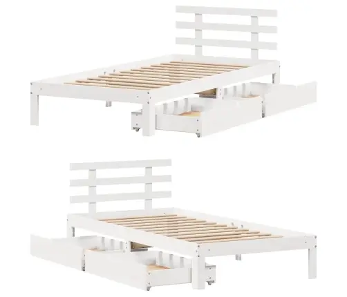 Sahtlitega Voodiraam, Ilma Madratsita, Valge, 90X200 Cm