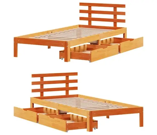 Sahtlitega Voodiraam, Ilma Madratsita, Vahapruun, 100X200 Cm