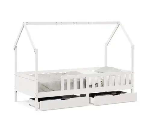 Vaikiškos Lovos Rėmas Su Stalčiais, 90X190cm Pušies Masyvas