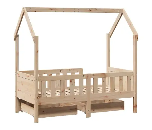 Bērnu Gultas Rāmis Ar Atvilktnēm, Bez Matrača, 80X170 Cm, Koks Vidaxl