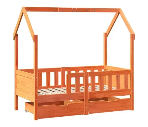 Bērnu Gultas Rāmis Ar Atvilktnēm, Bez Matrača, 70X140 Cm, Koks Vidaxl