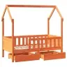 Bērnu Gultas Rāmis Ar Atvilktnēm, Bez Matrača, 70X140 Cm, Koks Vidaxl