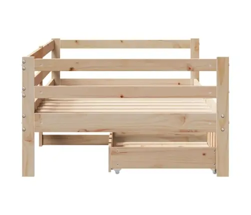 Gulta Ar Atvilktnēm, Bez Matrača, 90X200 Cm, Masīvkoks Vidaxl