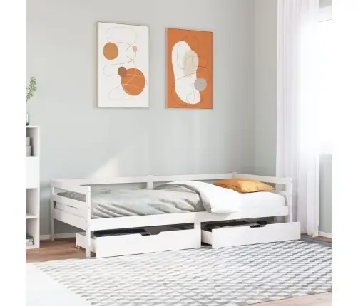 Lova Su Stalčiais, 90X200cm Pušies Medienos Masyvas