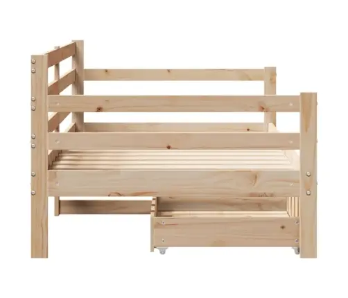 Lova Su Stalčiais, 90X200cm Pušies Medienos Masyvas