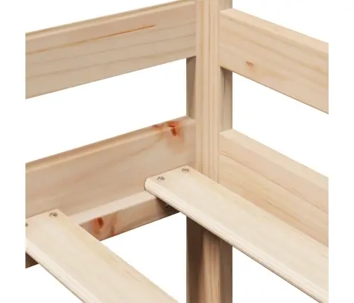 Lova Su Stalčiais, 90X200cm Pušies Medienos Masyvas