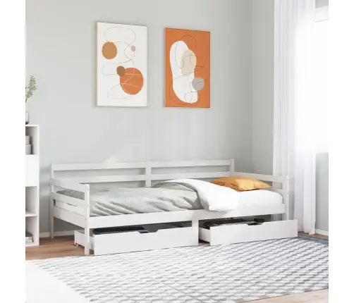 Gulta Ar Atvilktnēm, Bez Matrača, 90X200 Cm, Masīvkoks Vidaxl