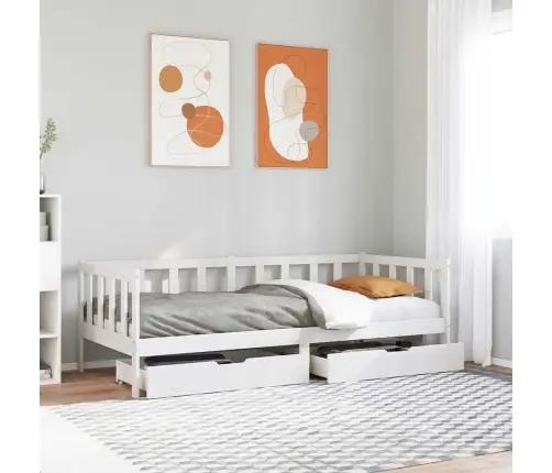 Gulta Ar Atvilktnēm, Bez Matrača, 90X200 Cm, Masīvkoks Vidaxl