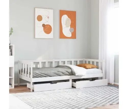 Sahtlitega Päevavoodi, Ilma Madratsita, 90X190 cm Männipuit