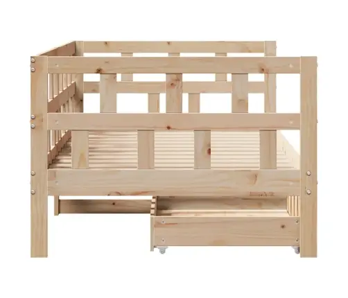 Gulta Ar Atvilktnēm, Bez Matrača, 90X200 Cm, Masīvkoks Vidaxl