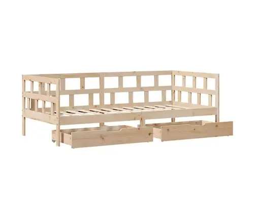 Gulta Ar Atvilktnēm, Bez Matrača, 90X190 Cm, Masīvkoks Vidaxl