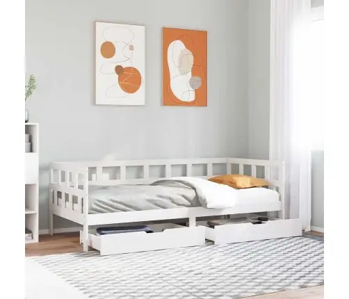 Sahtlitega Päevavoodi, Ilma Madratsita, 90X190 cm Männipuit