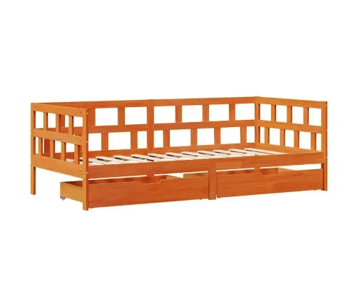 Lova Su Stalčiais, Vaško Ruda, 80X200cm Pušies Masyvas