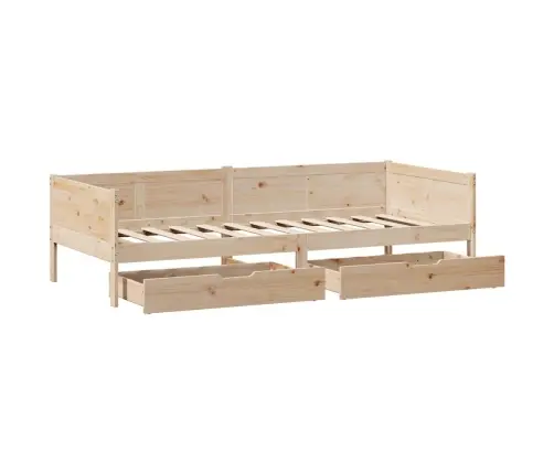 Sahtlitega Päevavoodi, Ilma Madratsita, 80X200 cm Männipuit