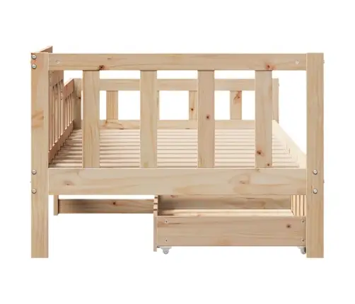 Gulta Ar Atvilktnēm, Bez Matrača, 90X200 Cm, Masīvkoks Vidaxl