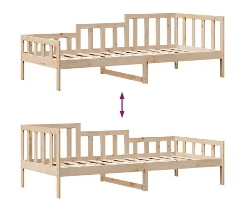 Gulta Ar Atvilktnēm, Bez Matrača, 90X200 Cm, Masīvkoks Vidaxl