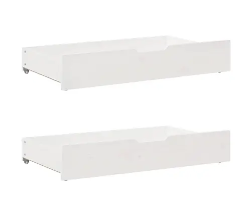 Gulta Ar Atvilktnēm, Bez Matrača, Balts, 90X190 Cm, Masīvkoks Vidaxl