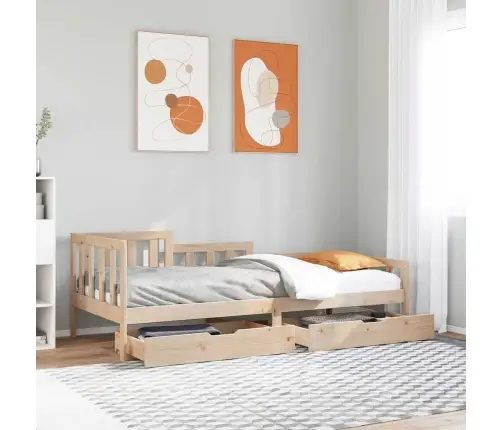 Lova Su Stalčiais, 80X200cm Pušies Medienos Masyvas