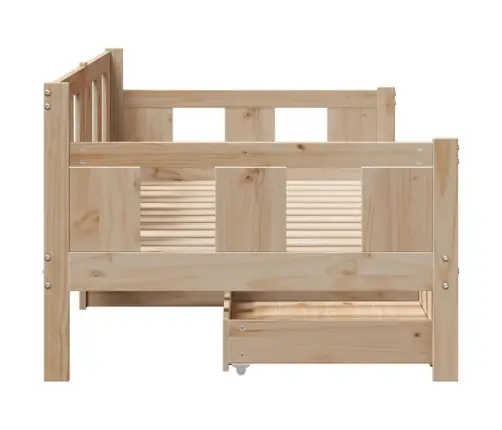 Lova Su Stalčiais, 90X200cm Pušies Medienos Masyvas