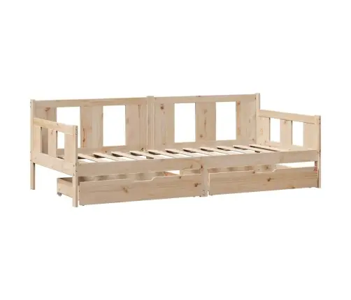 Gulta Ar Atvilktnēm, Bez Matrača, 80X200 Cm, Masīvkoks Vidaxl