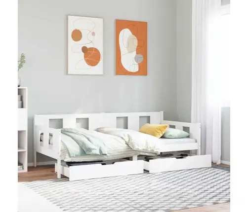 Gulta Ar Atvilktnēm, Bez Matrača, 90X200 Cm, Masīvkoks Vidaxl