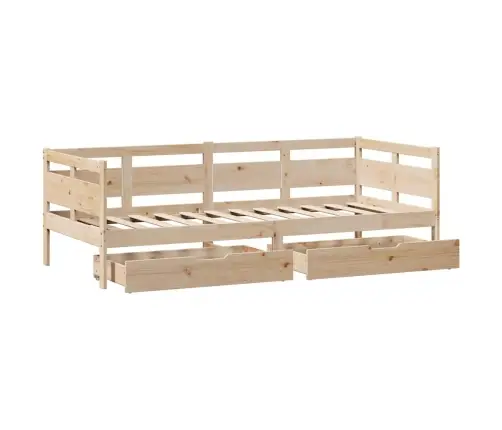 Sahtlitega Päevavoodi, Ilma Madratsita, 80X200 cm Männipuit