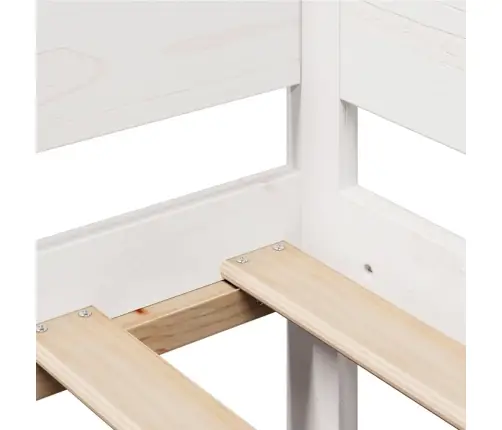 Lova Su Stalčiais, Balta, 90X190cm Pušies Medienos Masyvas