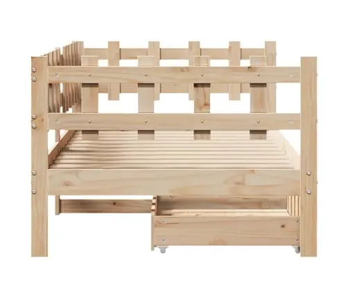 Gulta Ar Atvilktnēm, Bez Matrača, 80X200 Cm, Masīvkoks Vidaxl