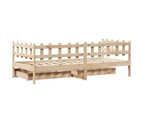 Gulta Ar Atvilktnēm, Bez Matrača, 80X200 Cm, Masīvkoks Vidaxl