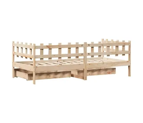 Gulta Ar Atvilktnēm, Bez Matrača, 90X200 Cm, Masīvkoks Vidaxl