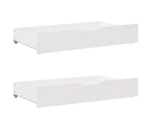 Gulta Ar Atvilktnēm, Bez Matrača, Balts, 90X190 Cm, Masīvkoks Vidaxl