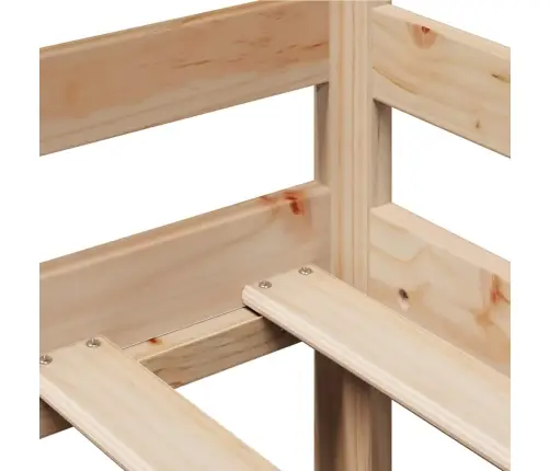 Lova Su Stalčiais, 90X200cm Pušies Medienos Masyvas