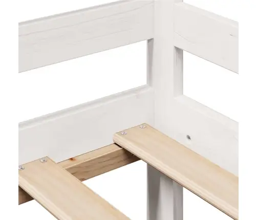 Gulta Ar Atvilktnēm, Bez Matrača, Balts, 80X200 Cm, Masīvkoks Vidaxl