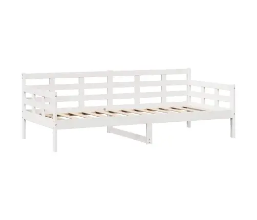 Gulta Ar Atvilktnēm, Bez Matrača, Balts, 90X190 Cm, Masīvkoks Vidaxl