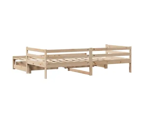 Gulta Ar Atvilktnēm, Bez Matrača, 90X200 Cm, Masīvkoks Vidaxl
