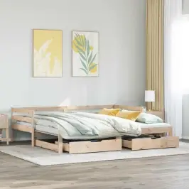 Lova Su Ištraukiama Dalimi/Stalčiais Be Čiužinio, 80X200 Cm