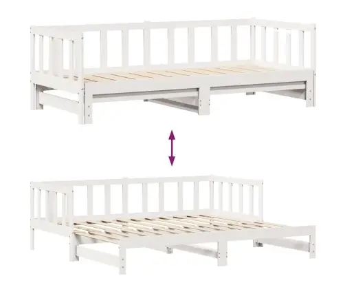 Diivanvoodi Väljatõmmatava Osaga, Madratsita, Valge, 90X200 Cm