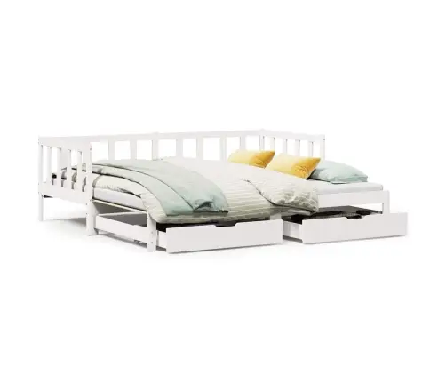 Diivanvoodi Väljatõmmatava Osaga, Madratsita, Valge, 80X200 Cm