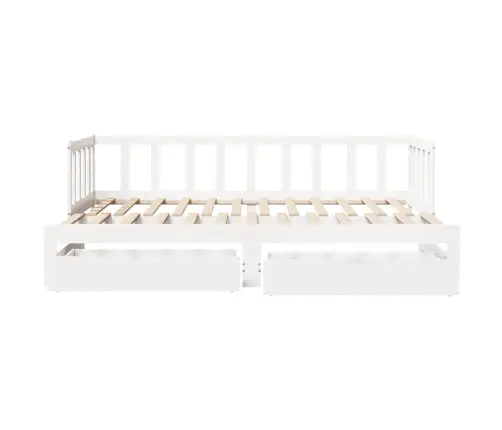 Diivanvoodi Väljatõmmatava Osaga, Madratsita, Valge, 80X200 Cm