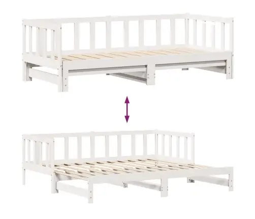 Diivanvoodi Väljatõmmatava Osaga, Madratsita, Valge, 80X200 Cm