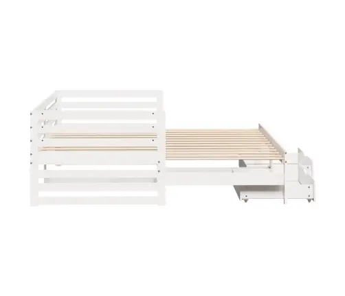 Gulta Ar Atvilktnēm, Bez Matrača, 90X200 Cm, Masīvkoks Vidaxl