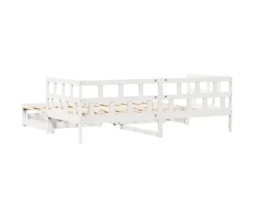 Gulta Ar Atvilktnēm, Bez Matrača, Balta, 90X200 Cm Vidaxl