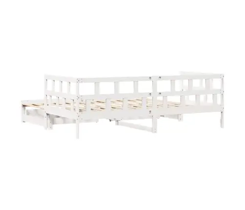 Gulta Ar Atvilktnēm, Bez Matrača, Balta, 90X190 Cm Vidaxl