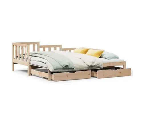 Lova Su Ištraukiama Dalimi/Stalčiais Be Čiužinio, 90X200 Cm