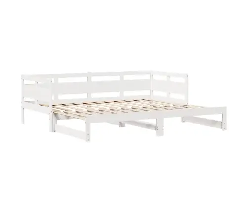 Lova Su Ištraukiama Dalimi/Stalčiais Be Čiužinio Balta 90X200Cm