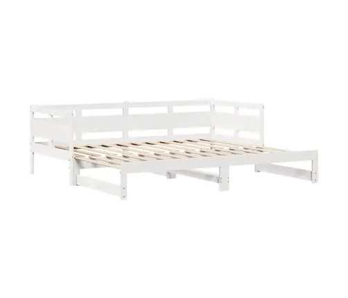 Lova Su Ištraukiama Dalimi/Stalčiais Be Čiužinio Balta 80X200Cm