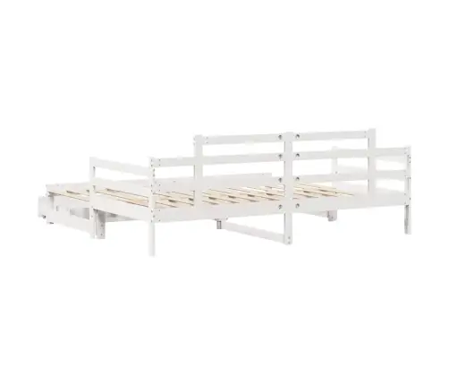 Gulta Ar Atvilktnēm, Bez Matrača, Balta, 80X200 Cm Vidaxl